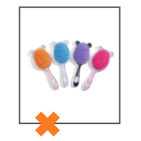 Haarborstel panda paars